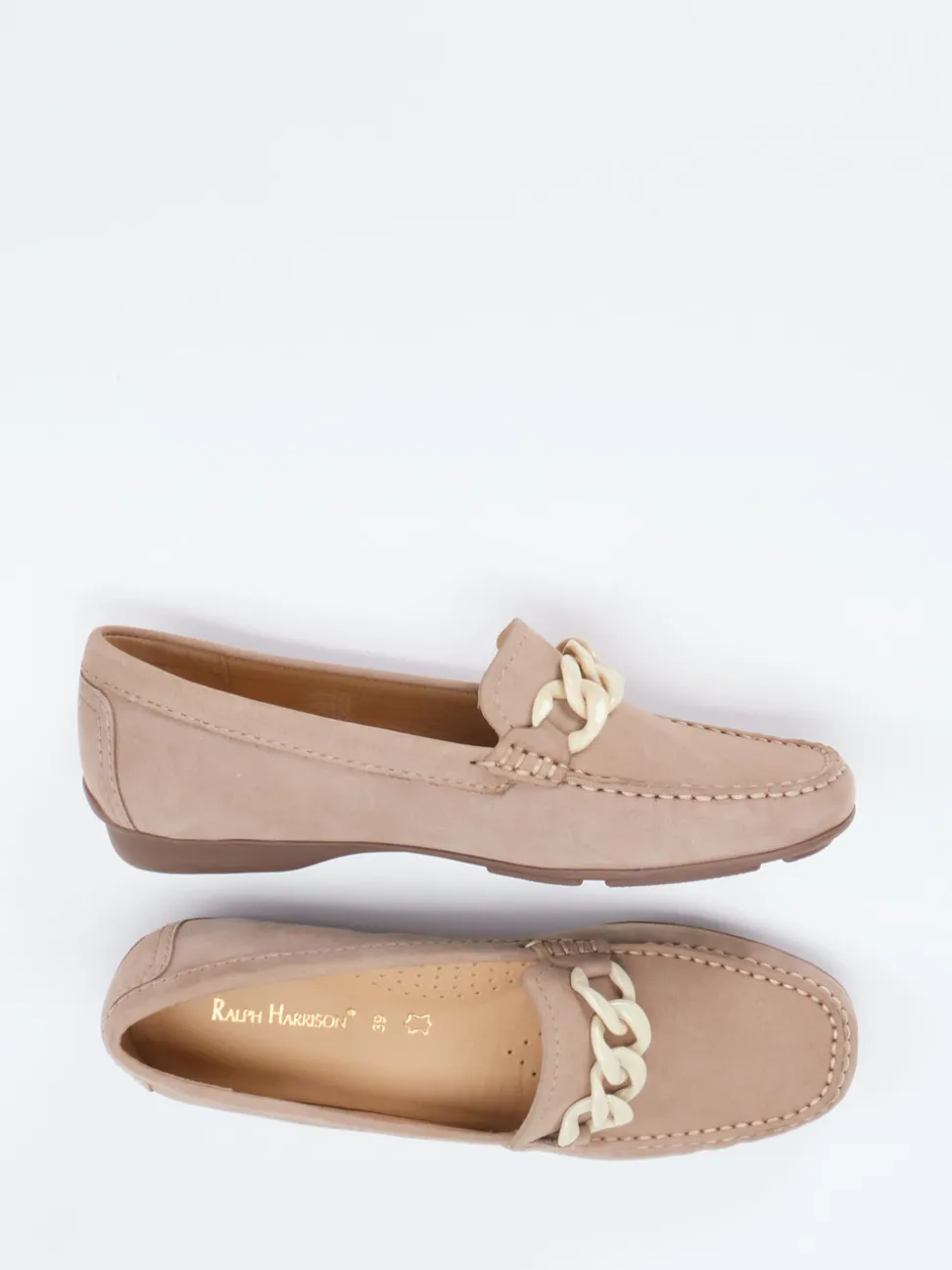 Ralph Harrison – Loafer aus Nubukleder in Beige