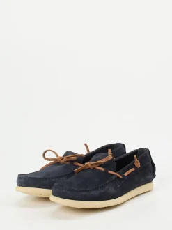 Ralph Harrison – Mokassin-Slipper aus Veloursleder Blau