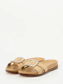 Ralph Harrison – Pantolette aus Veloursleder beige