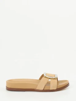 Ralph Harrison – Pantolette aus Veloursleder beige
