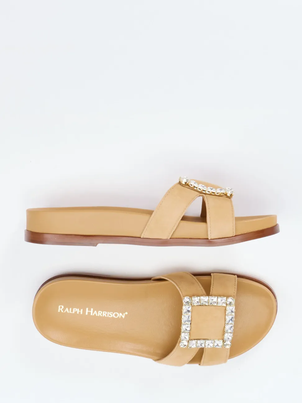 Ralph Harrison – Pantolette aus Veloursleder beige