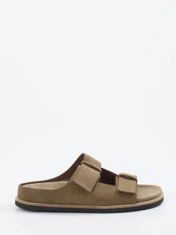Ralph Harrison – Pantolette aus Veloursleder Sandbeige