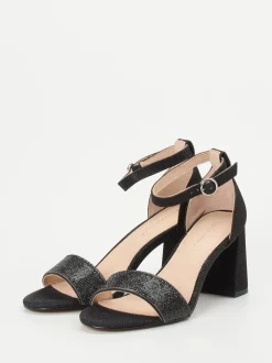 Ralph Harrison – Sandale aus Metallicleder Schwarz