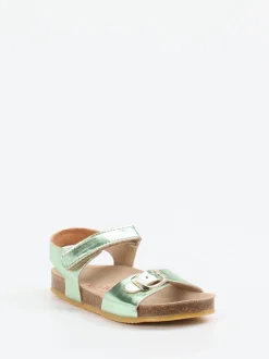 Ralph Harrison – Sandalen aus Metallic-Synthetik mintgrün