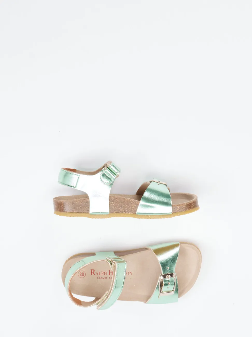 Ralph Harrison – Sandalen aus Metallic-Synthetik mintgrün