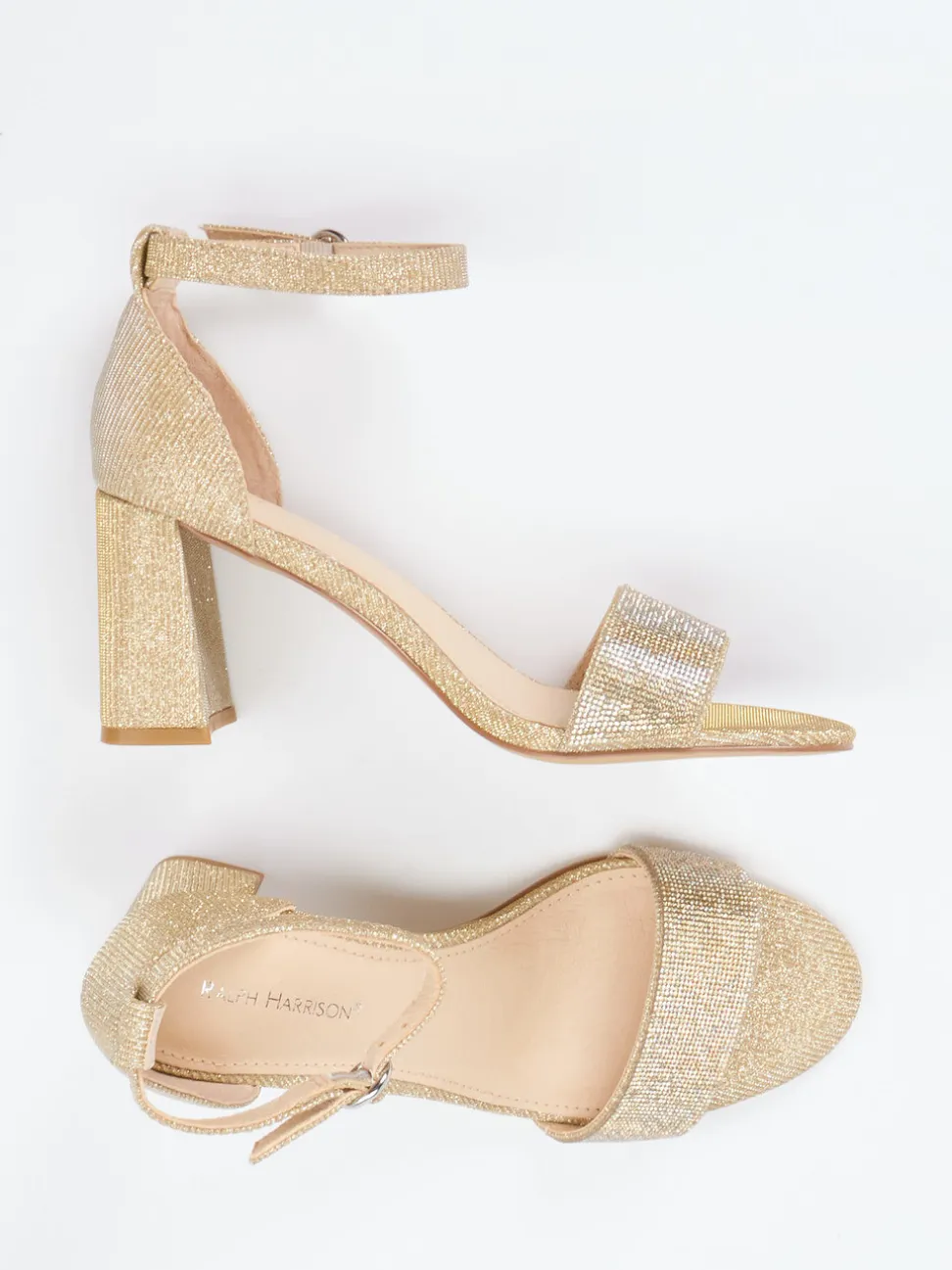 Ralph Harrison – Sandaletten aus Metallicleder goldfarben