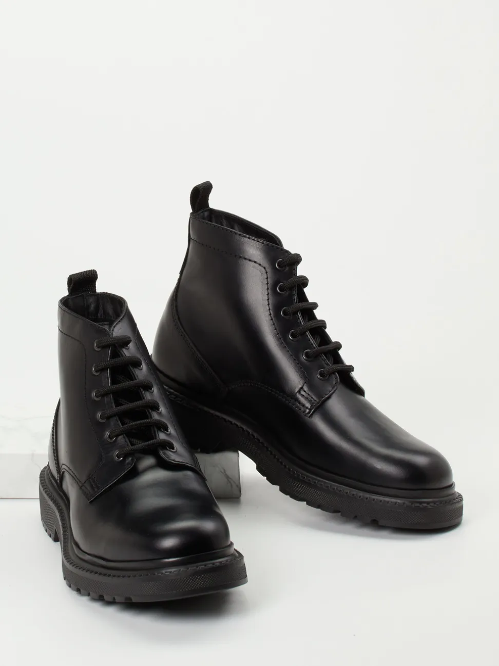 Ralph Harrison – Schnürboots aus Fettleder Schwarz