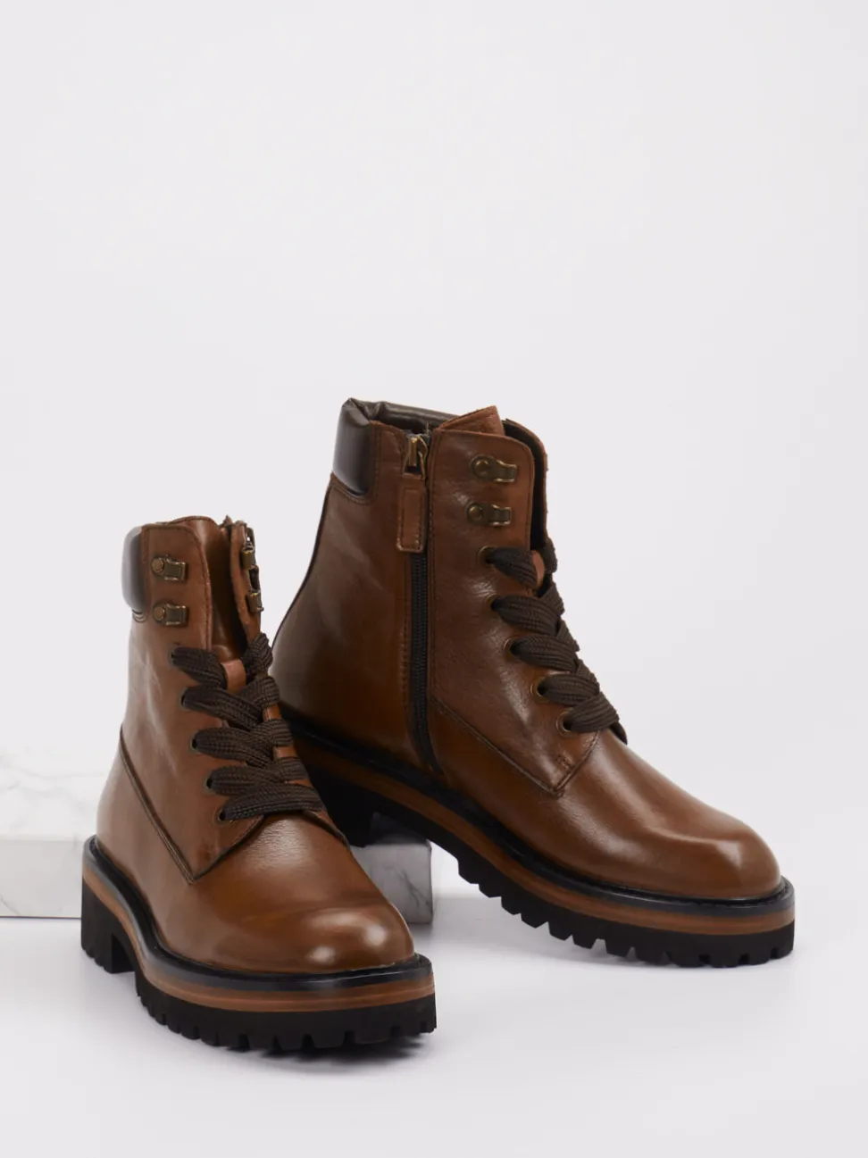 Ralph Harrison – Schnürboots aus Leder mittelbraun