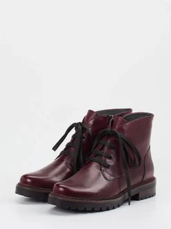 Ralph Harrison – Schnürstiefeletten aus Lammleder Bordeaux