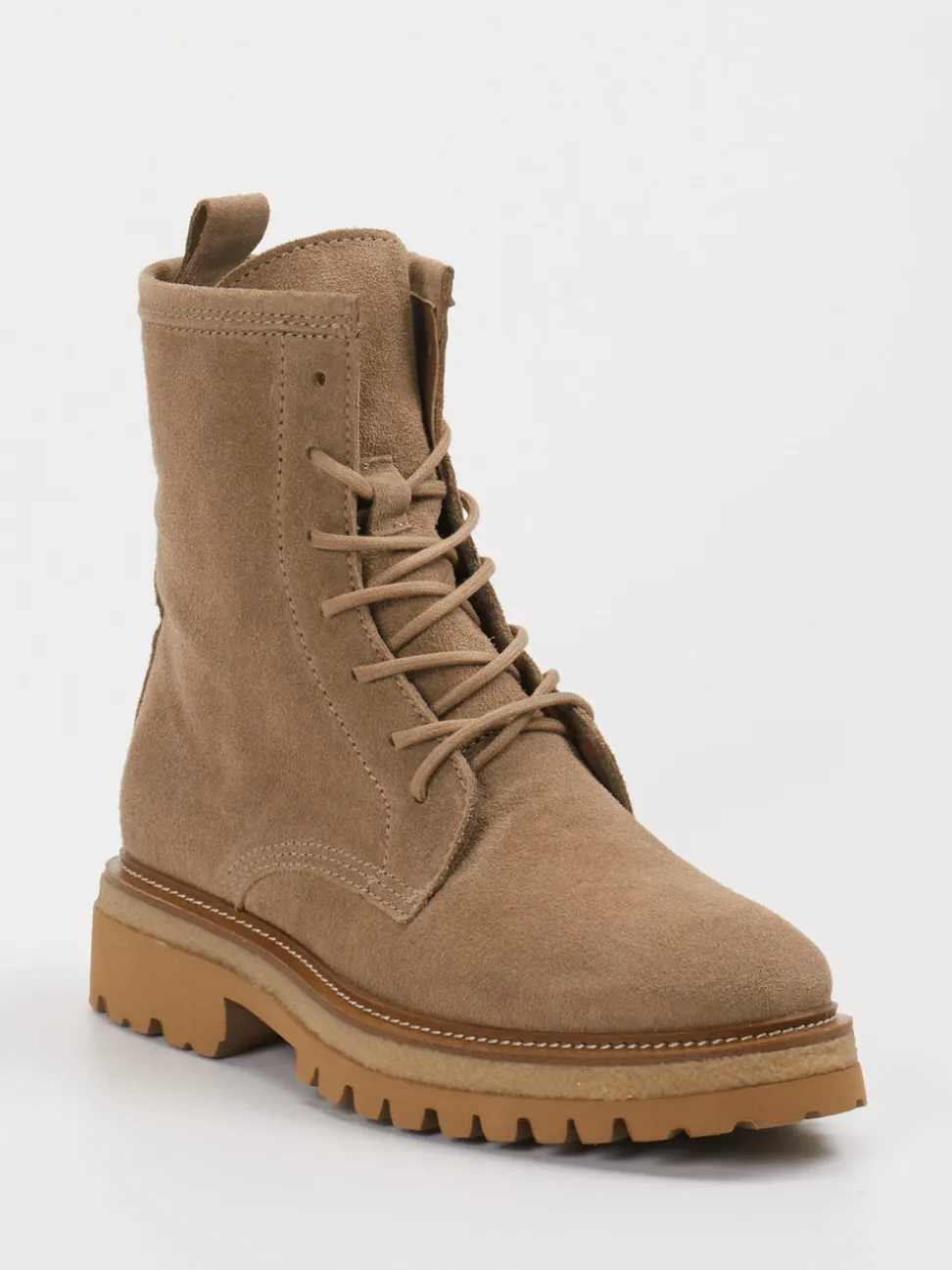 Ralph Harrison – Schnürstiefelette aus Veloursleder Sand