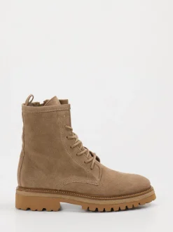Ralph Harrison – Schnürstiefelette aus Veloursleder Sand