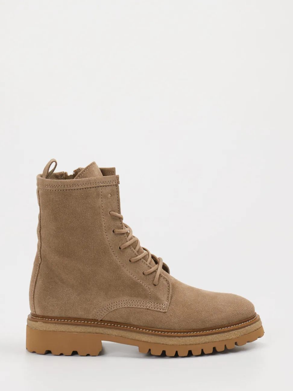 Ralph Harrison – Schnürstiefelette aus Veloursleder Sand