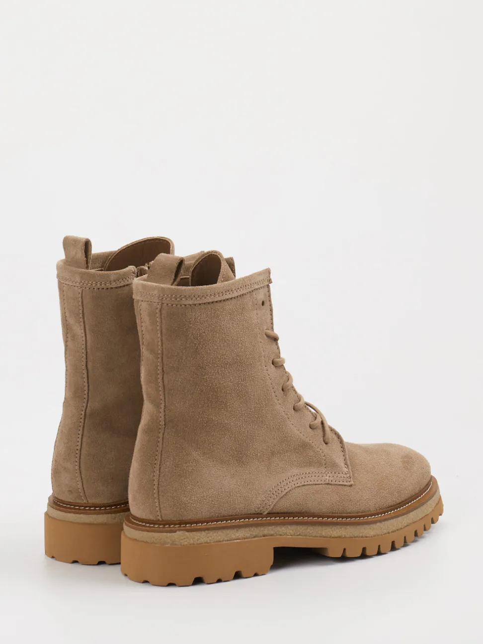 Ralph Harrison – Schnürstiefelette aus Veloursleder Sand