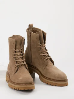 Ralph Harrison – Schnürstiefelette aus Veloursleder Sand