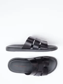Ralph Harrison – Slides aus Kalbleder in Schwarz