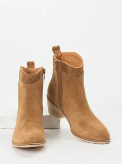 Ralph Harrison – Stiefelette aus Veloursleder Cognac
