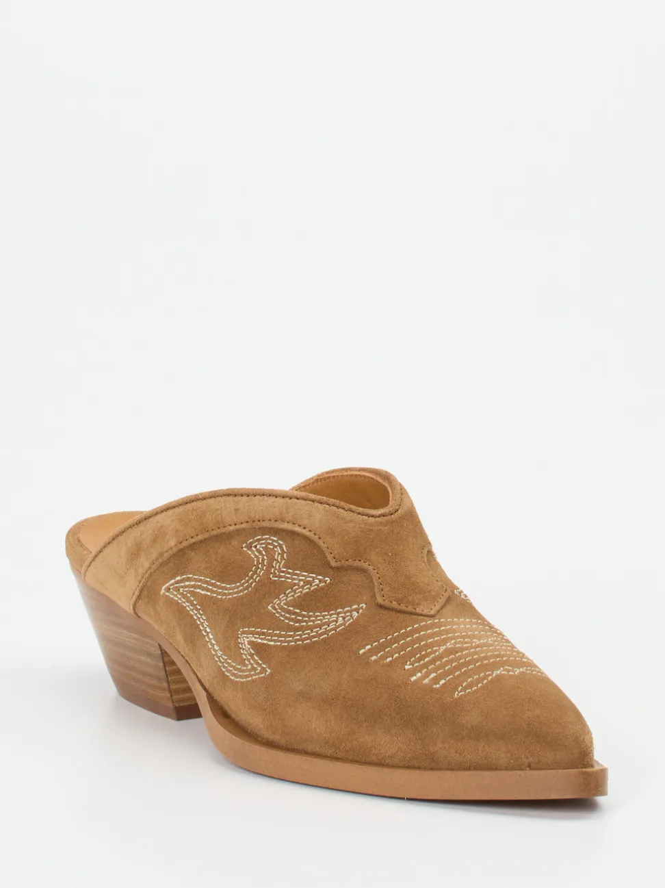Ralph Harrison – Western-Mules aus Veloursleder Cognac