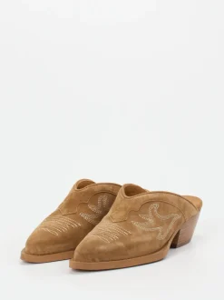 Ralph Harrison – Western-Mules aus Veloursleder Cognac