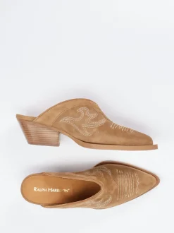 Ralph Harrison – Western-Mules aus Veloursleder Cognac