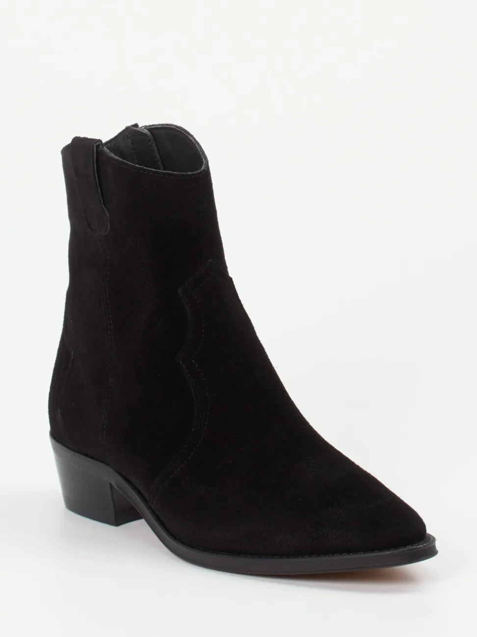 Ralph Harrison – Western-Stiefelette aus Veloursleder schwarz
