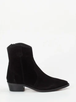Ralph Harrison – Western-Stiefelette aus Veloursleder schwarz