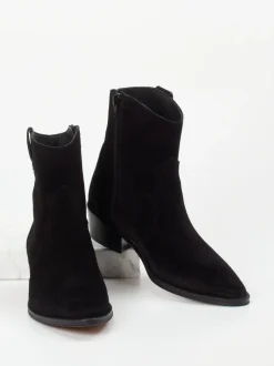 Ralph Harrison – Western-Stiefelette aus Veloursleder schwarz