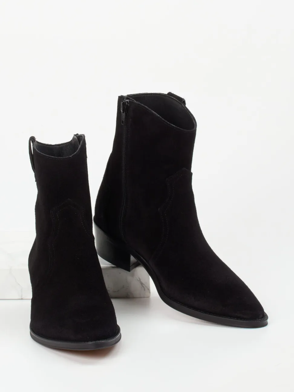 Ralph Harrison – Western-Stiefelette aus Veloursleder schwarz