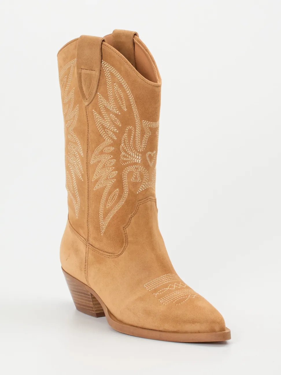 Ralph Harrison – Westernstiefel aus Veloursleder cognac