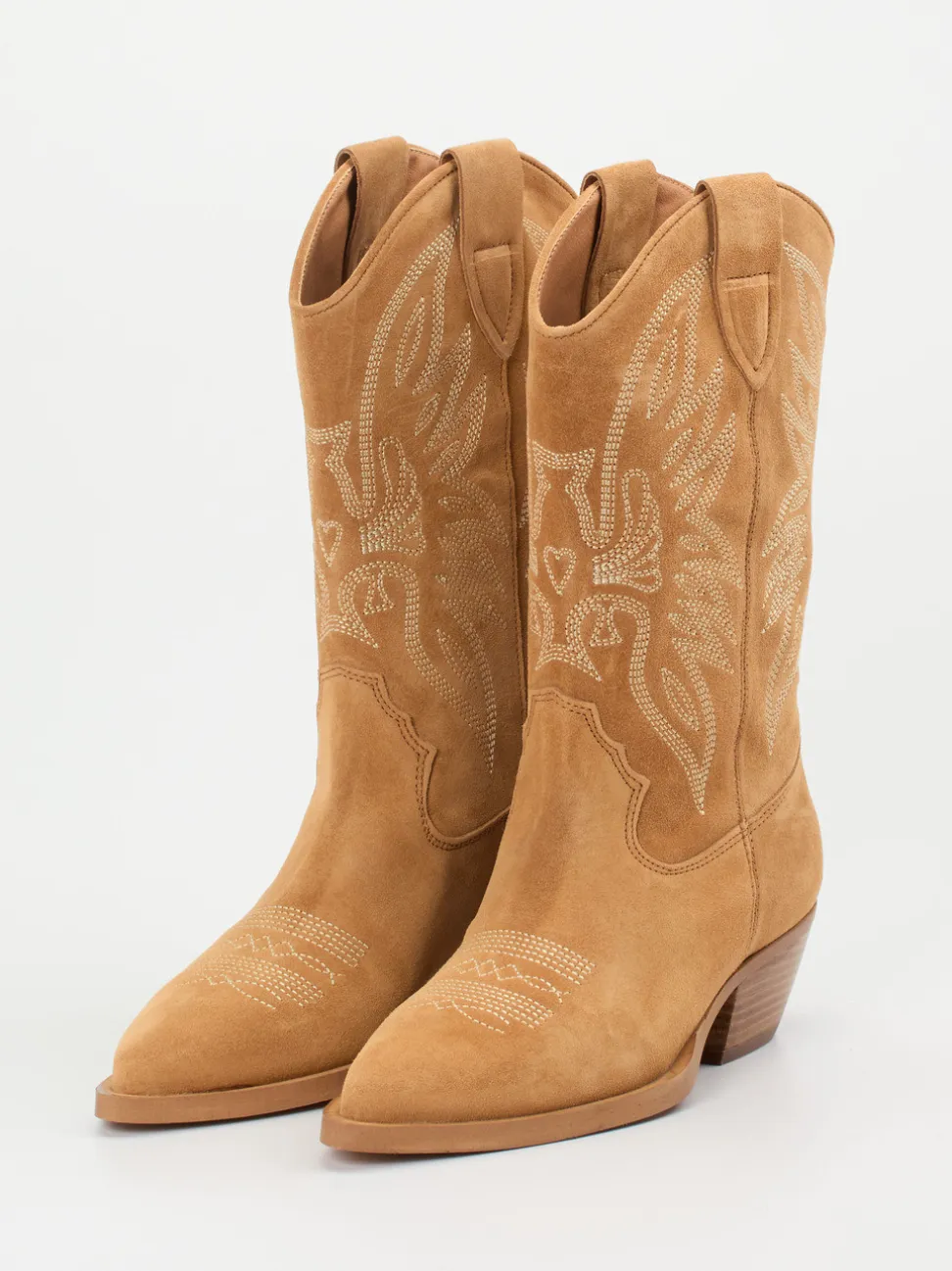 Ralph Harrison – Westernstiefel aus Veloursleder cognac