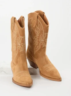 Ralph Harrison – Westernstiefel aus Veloursleder cognac