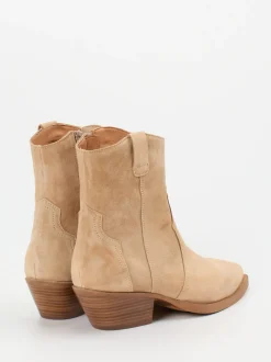 Ralph Harrison – Western-Stiefeletten aus Veloursleder Beige