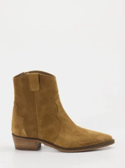 Ralph Harrison – Western-Stiefelette aus Veloursleder Cognac
