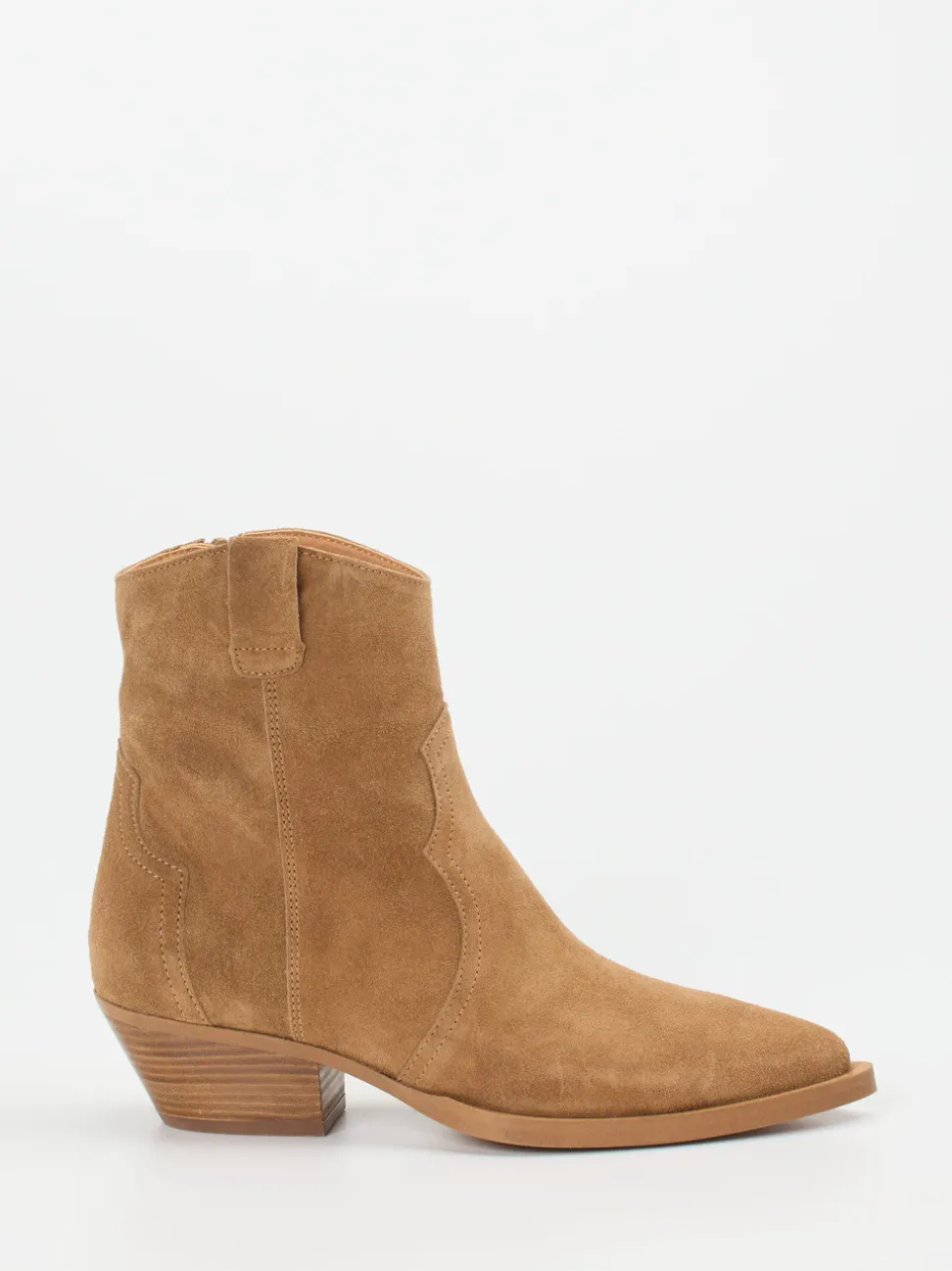Ralph Harrison – Western-Stiefelette aus Veloursleder Cognac