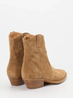Ralph Harrison – Western-Stiefelette aus Veloursleder Cognac