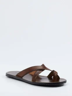 Ralph Harrison – Zehensteg-Sandalen aus Kalbleder braun