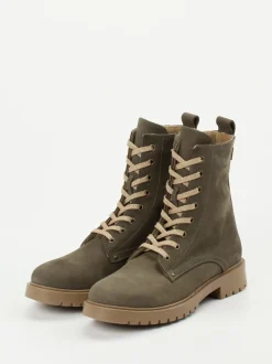 Ralph Harrison Classic – Combat Boots aus Nubukleder olivgrün