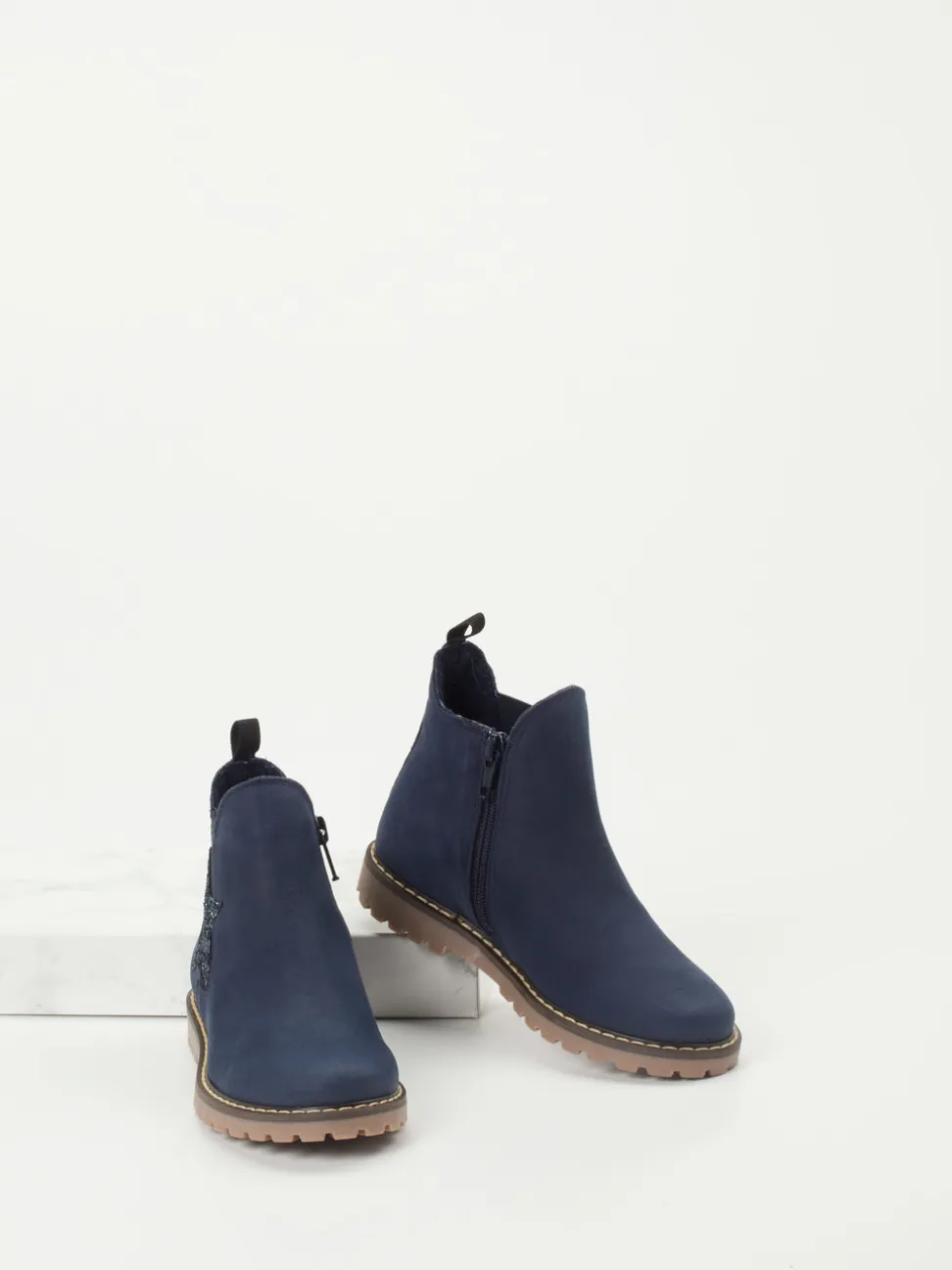 Ralph Harrison Classic – Chelsea Boots aus Nubukleder Dunkelblau