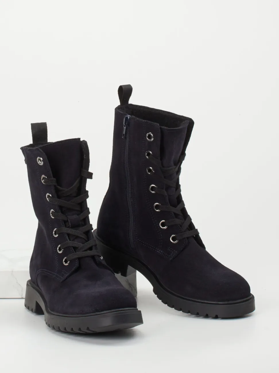 Ralph Harrison Classic – Schnürboots aus Veloursleder blau