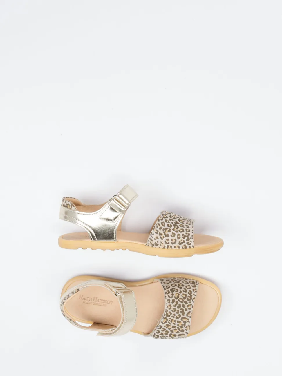 Ralph Harrison Classic – Sandalen aus geprägtem Leder Gold