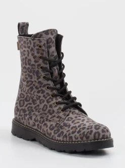 Ralph Harrison Classic – Schnürboots aus Leder Taupe Leoprint