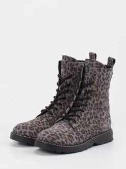 Ralph Harrison Classic – Schnürboots aus Leder Taupe Leoprint