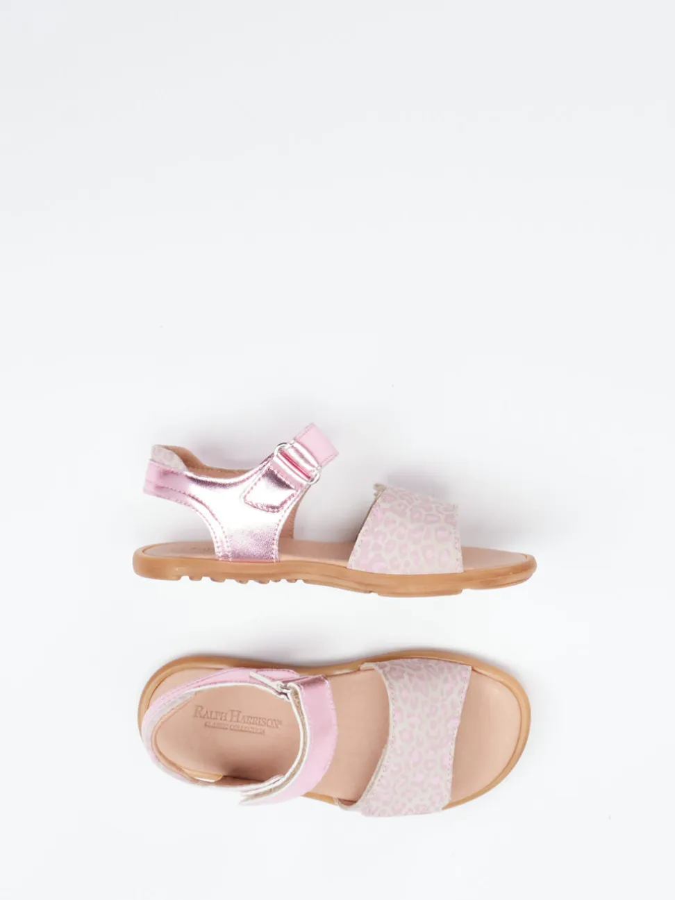 Ralph Harrison Classic – Sandalen aus geprägtem Leder rosa