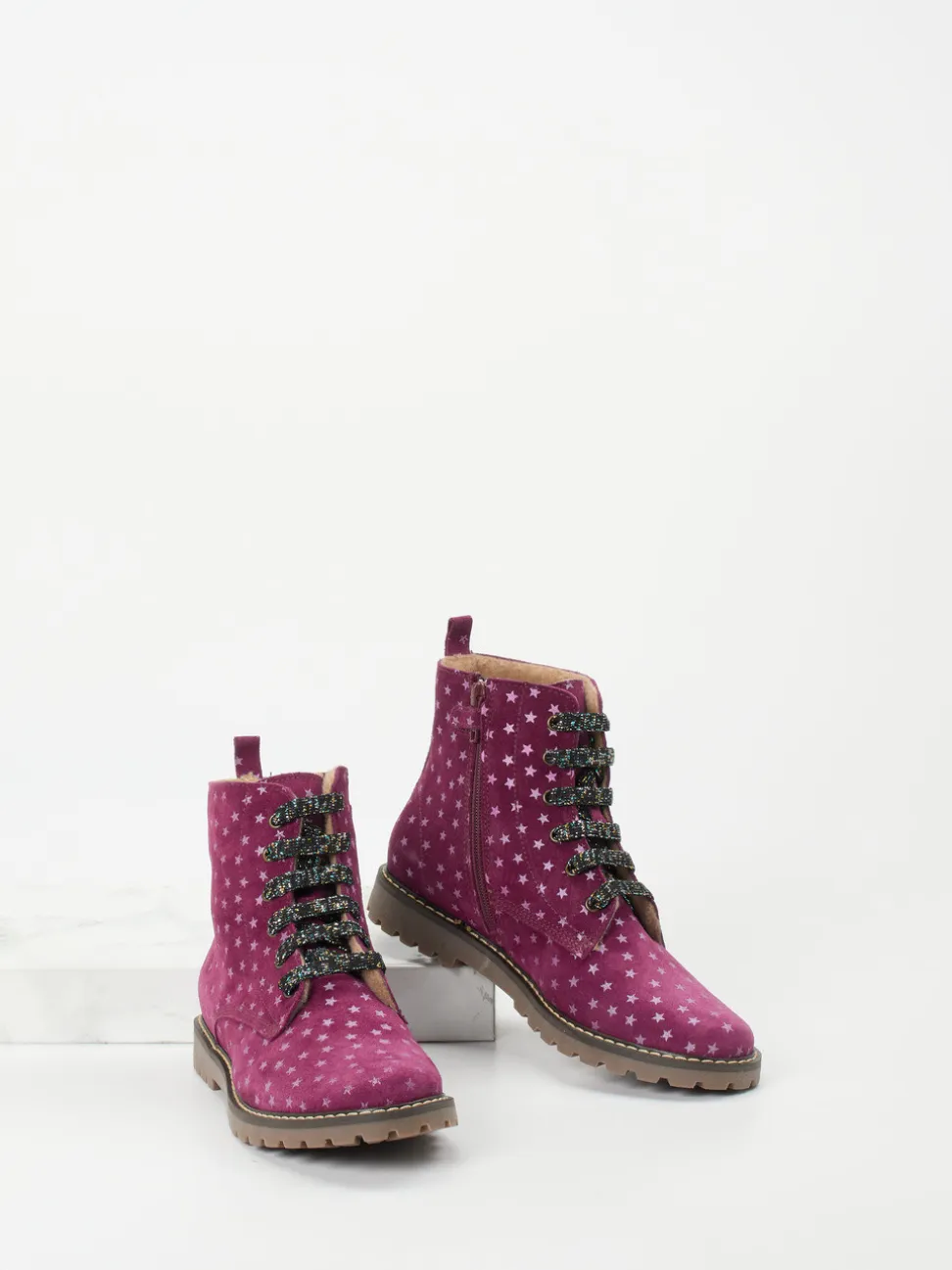 Ralph Harrison Classic – Winterboots aus geprägtem Leder Beerenpink