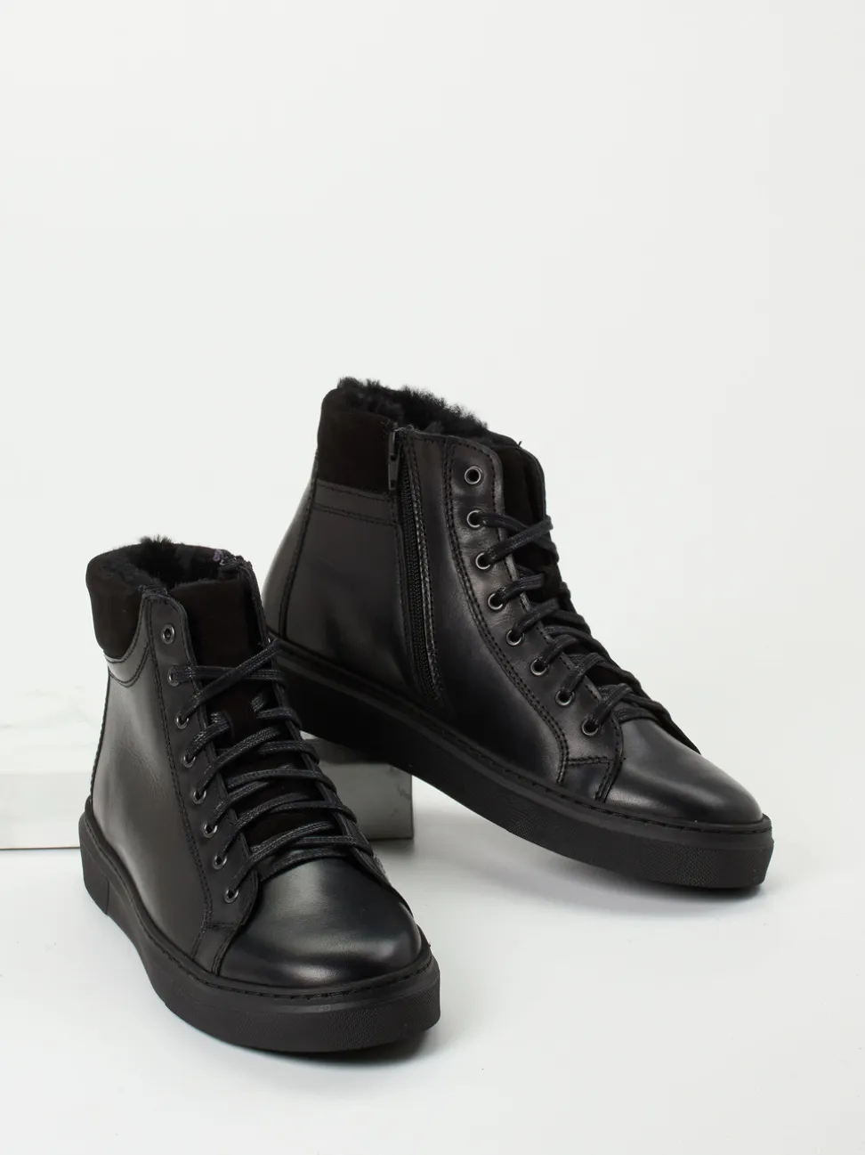 Ralph Harrison Country – High-Top Sneaker aus Fettleder schwarz