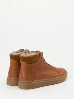 Ralph Harrison Country – High-Top Sneaker aus Fettleder Cognac