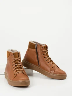 Ralph Harrison Country – High-Top Sneaker aus Fettleder Cognac