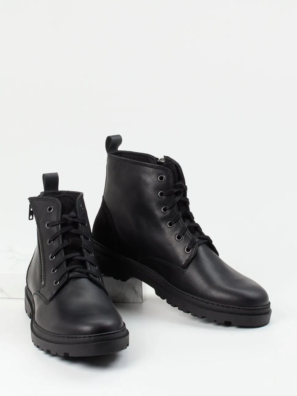 Ralph Harrison Country – Schnürboots aus Fettleder schwarz