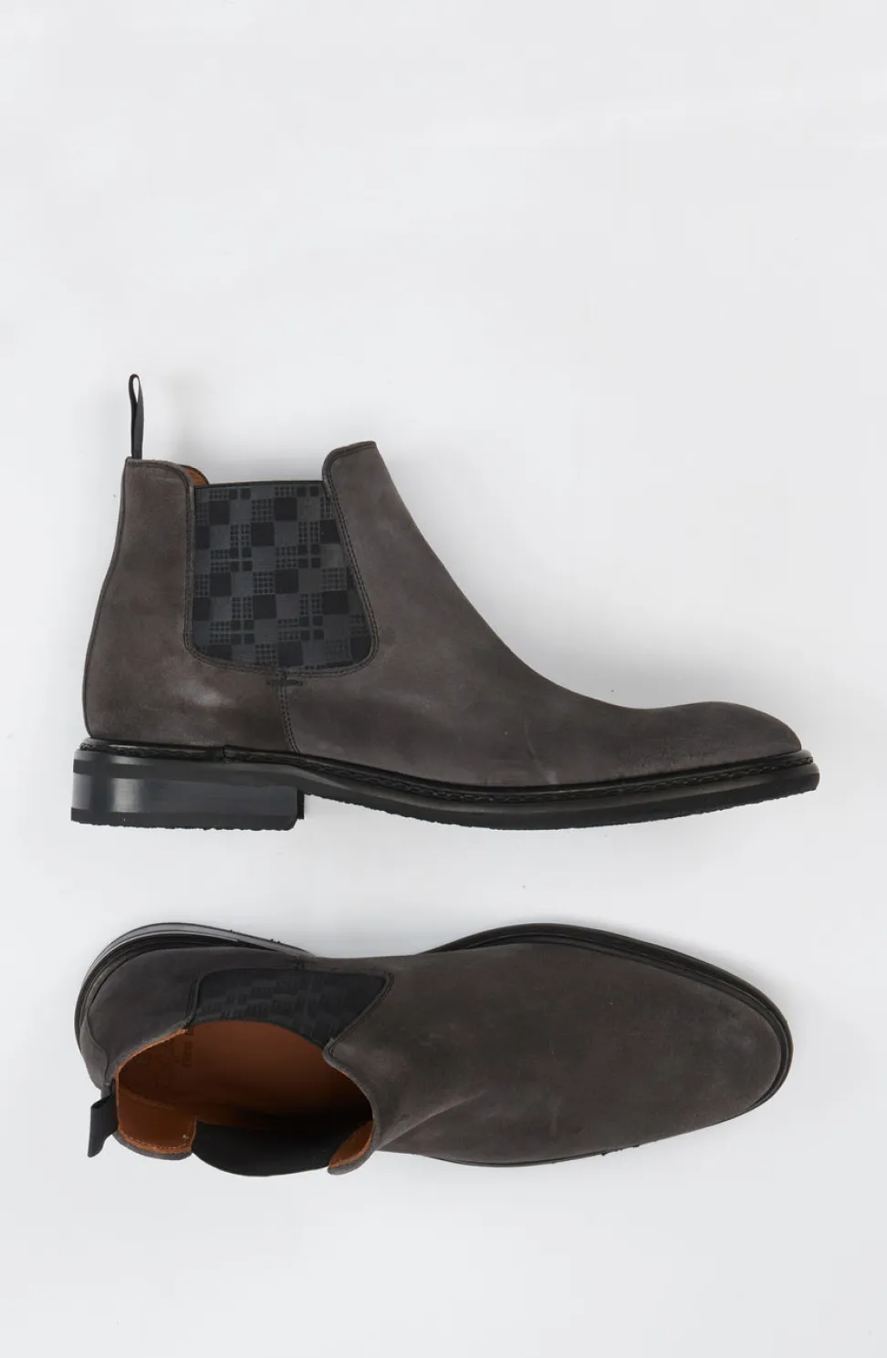 Ralph Harrison Edition – Chelsea Boots aus Veloursleder grau