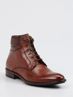 Ralph Harrison Edition – Schnürstiefeletten aus Kalbleder cognac