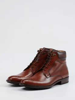 Ralph Harrison Edition – Schnürstiefeletten aus Kalbleder cognac